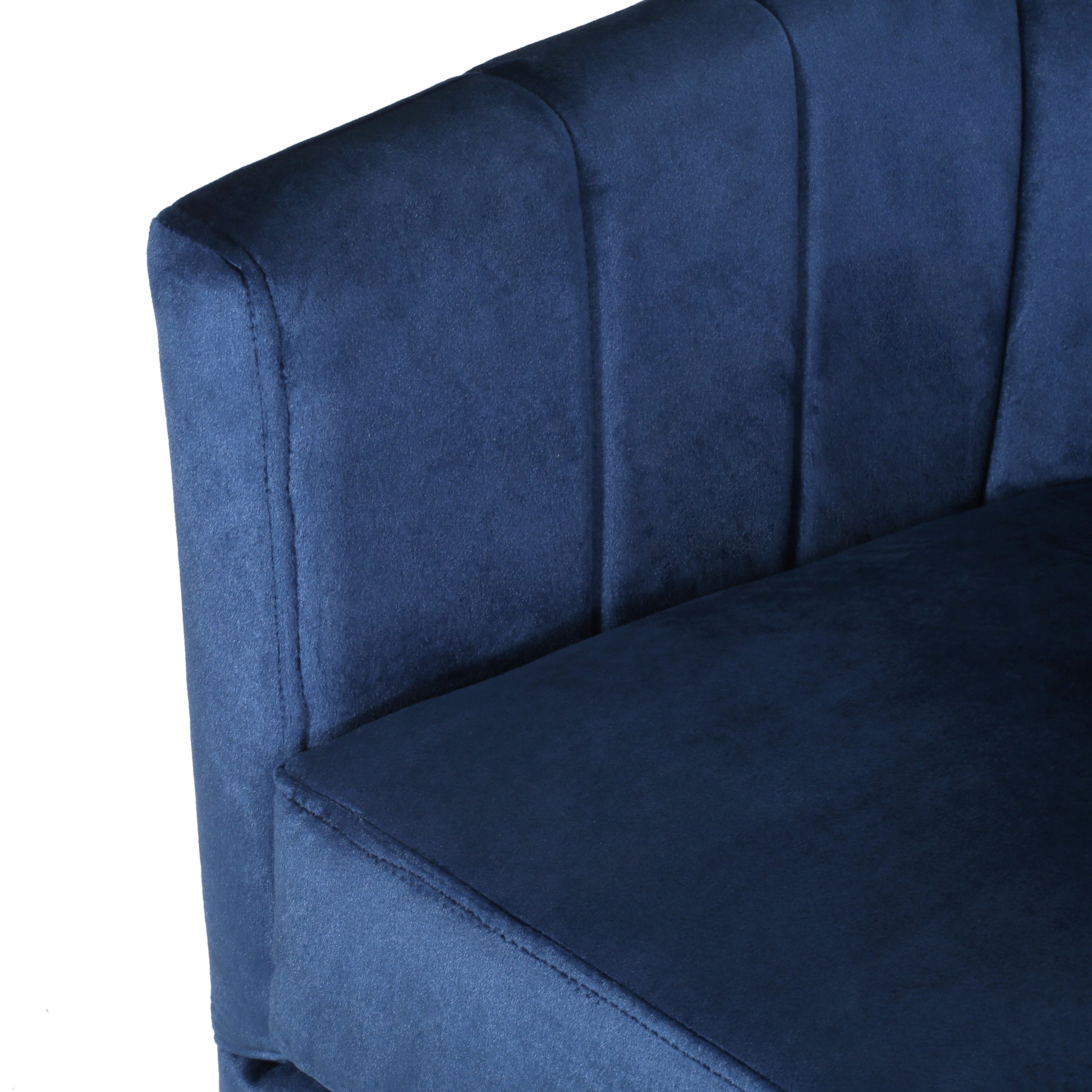 Swivel Arm Chair Blue Velvet