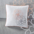 6 Piece Printed Cotton Quilt Set With Throw Pillows Grey Peach King Cal King King Grey Peach Polyester