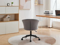 Home Office Chair, Velvet Fabric Swivel Flower Shape Computer Desk Chair For Home Office Or Bedroom Grey Black Foam Polyester Blend