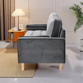 Sofa Simple Small House Double Three Person Straight Row American Retro Green Velvet Furniture Fabric Sofa Small Living Room Bedroom Office Grey Solid Wood 3 Seat