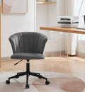 Home Office Chair, Velvet Fabric Swivel Flower Shape Computer Desk Chair For Home Office Or Bedroom Grey Black Foam Polyester Blend
