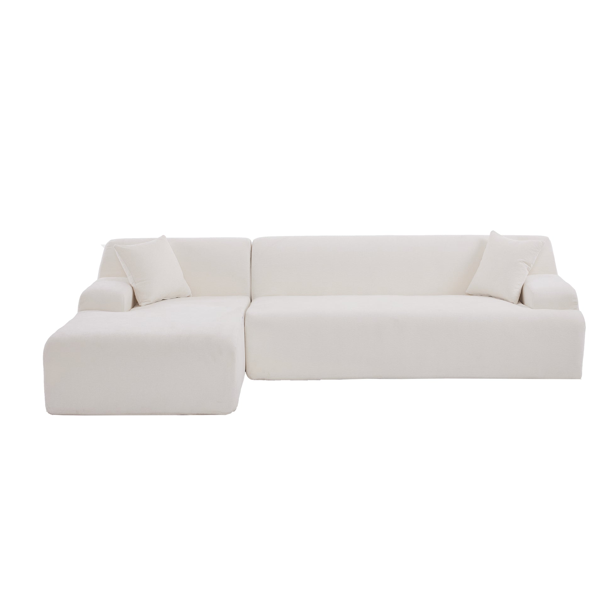 Modern Large L Shape Modular Sectional Sofa For Living Room, Bedroom, Salon, 2 Piece Free Combination, Simplified Style Old Sku:Wy000356Aaa Beige Polyester 3 Seat