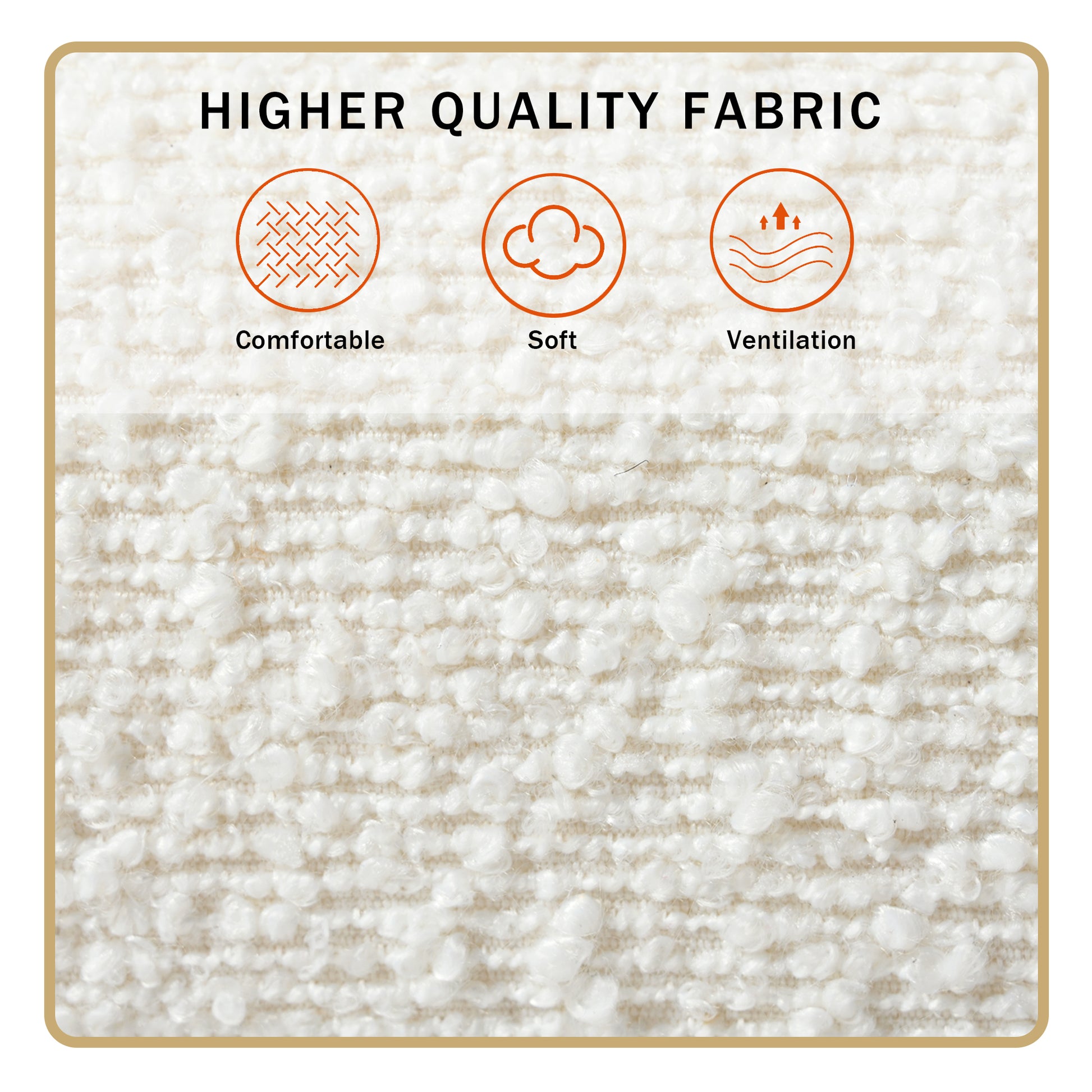 Mirod Sleek Right Angle Armrests, Ergonomic Lumbar Support, Square Wooden Block Legs, Inclined Seat For Comfort, Artistic Statement Piece For Living Room,Bedroom And Study White Boucle