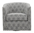 Little Gray Abstract Swivel Accent Chair Gray Foam Engineered Wood