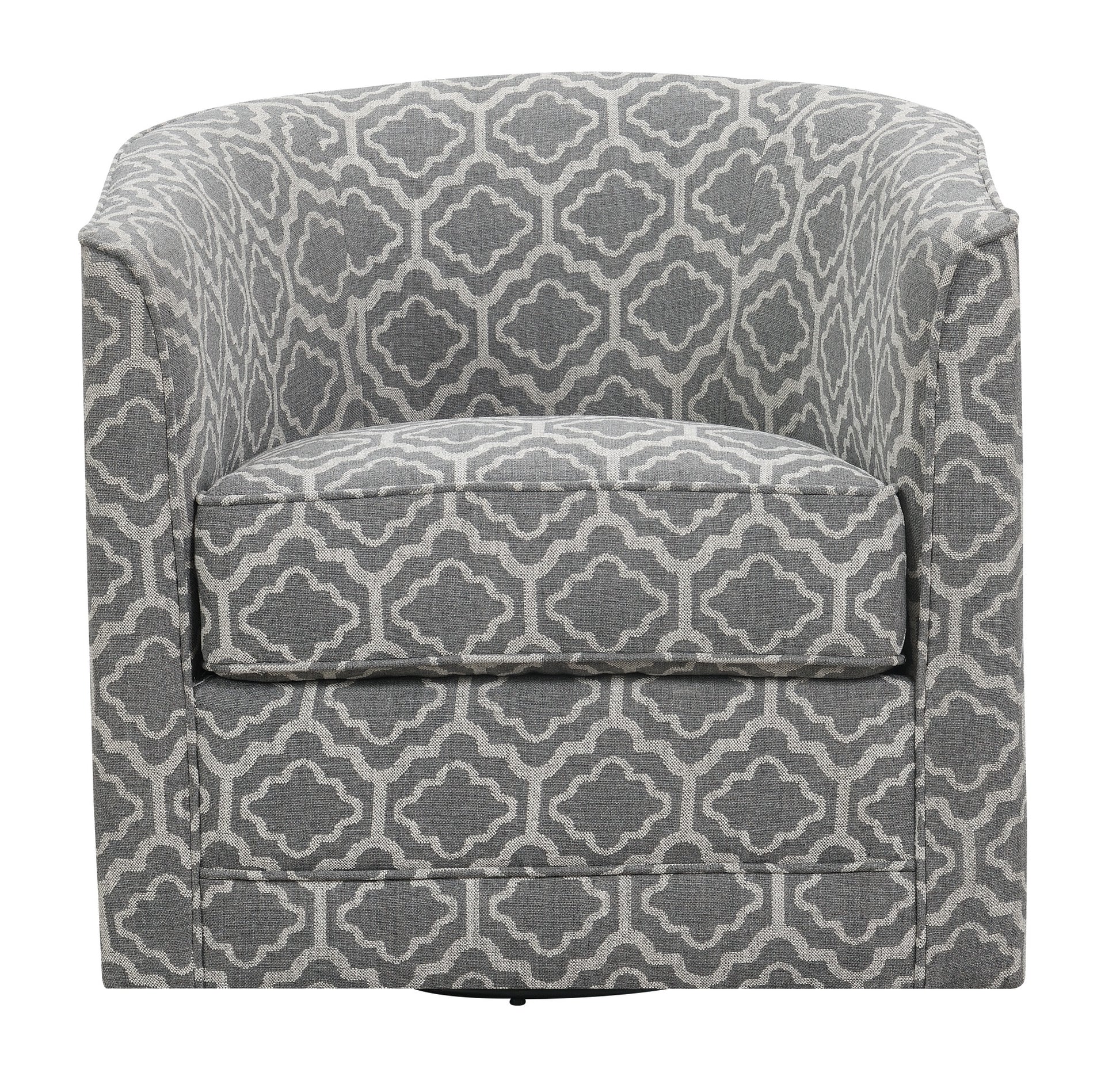 Little Gray Abstract Swivel Accent Chair Gray Foam Engineered Wood