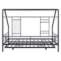 Full Size Metal House Bed With Trundle, Black Full Black Metal