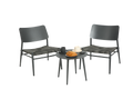 Aluminium 3 Piece Patio Set Bistro Table And Chairs Setbackyard, Garden, Living Room, Light Gray Grey Steel