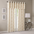 Fretwork Print Grommet Top Window Valance Beige Gold 50X18