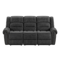 Ferrar Gray Reclining Sofa Gray Foam Solid Wood 3 Seat