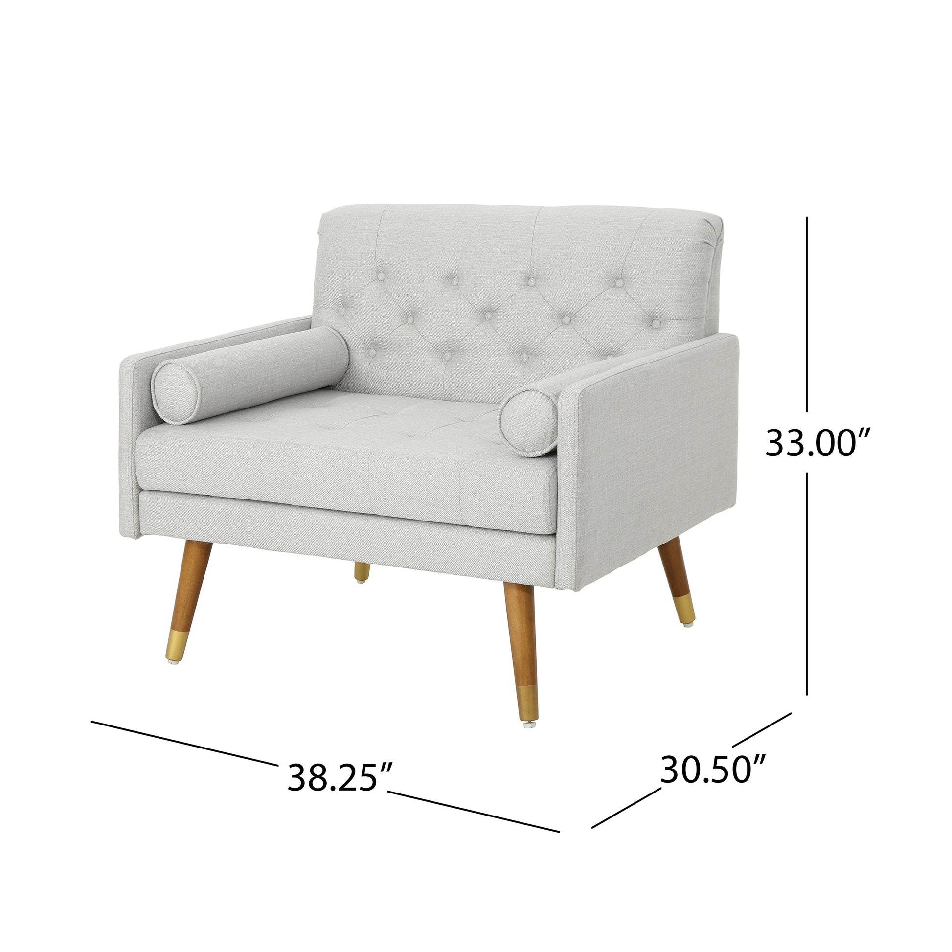 Club Chair Light Grey Fabric