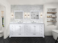 White Double Bath Vanity 84 In. W X 22 In. D White Plywood Wood