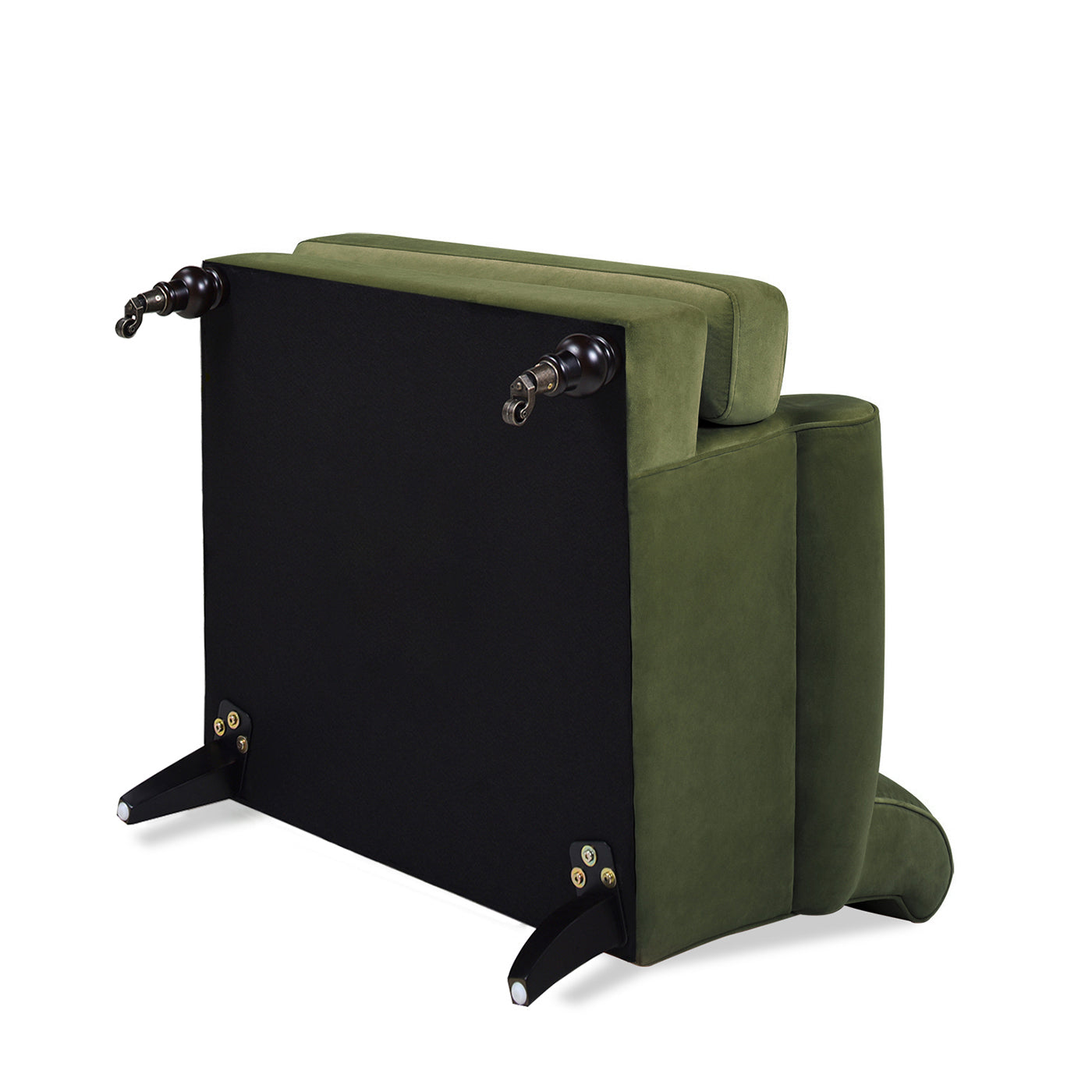 Alana 38" Lawson Accent Arm Chair Metal Casters, Olive Green Performance Velvet Olive Green Foam Velvet