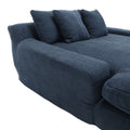 Coolmore Chenille 2 Seater Lazy Sofa With 5 Back Pillows,Comfy Sofa Deep Seat Couch For Living Room,Club Navy Navy Foam Chenille 2 Seat
