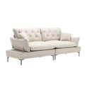 United Linen Sofaaccent Sofa Seat Sofa With Metal Feet Beige Linen 3 Seat