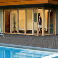 Wood Plastic Composite Deck Tiles Set Of 20, Sustainable Fsc Composite Decking Resist Rust, Water, Weather, Easy To Diy & Maintain, Ideal For Patios, Balconies, Rooftops, Light Gray Light Gray Wood Plastic