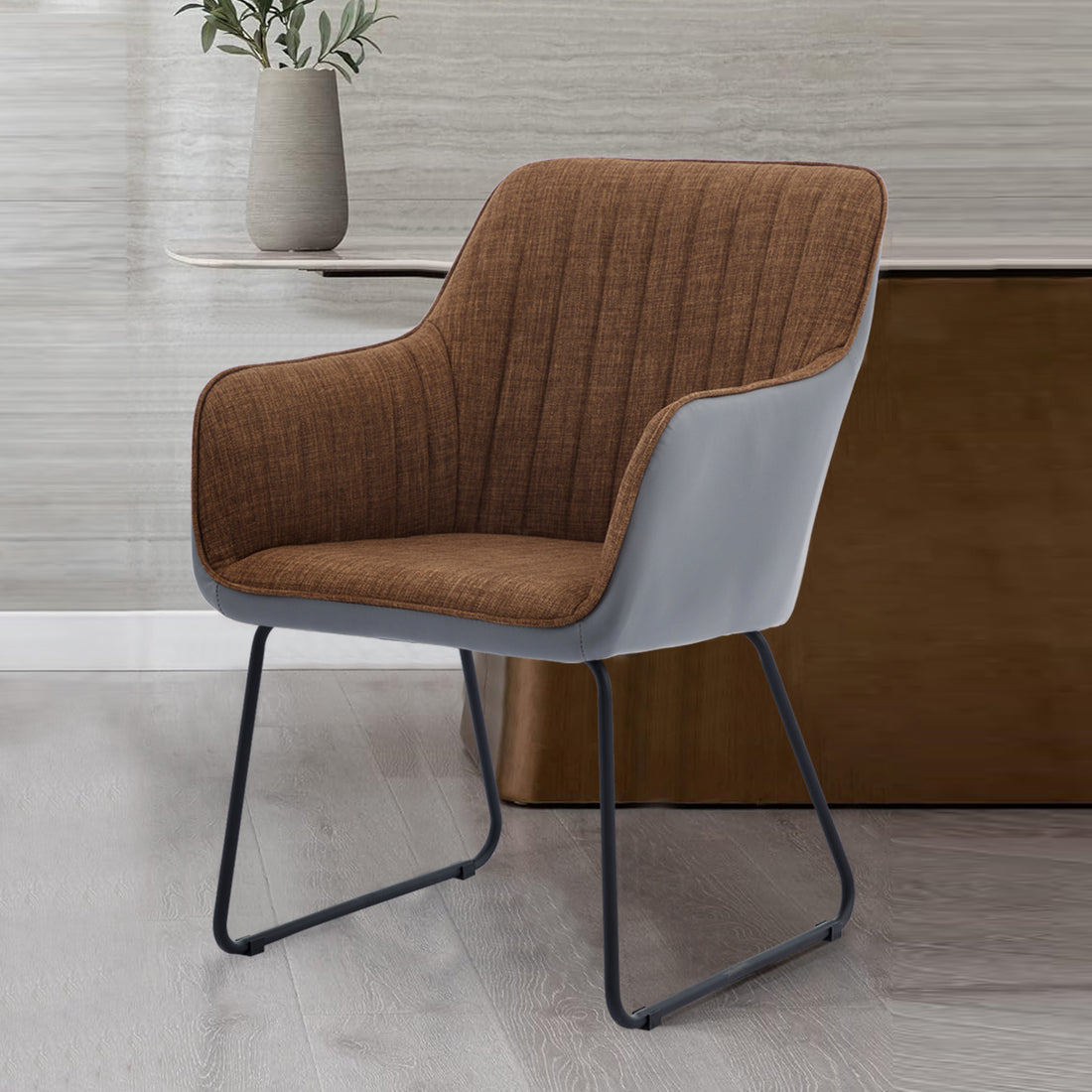 Ts Leisure Chair Dining Chair Black Brown Grey Linen