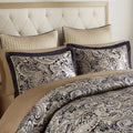 12 Piece Comforter Set With Cotton Bed Sheets Black Full Full Black Cotton