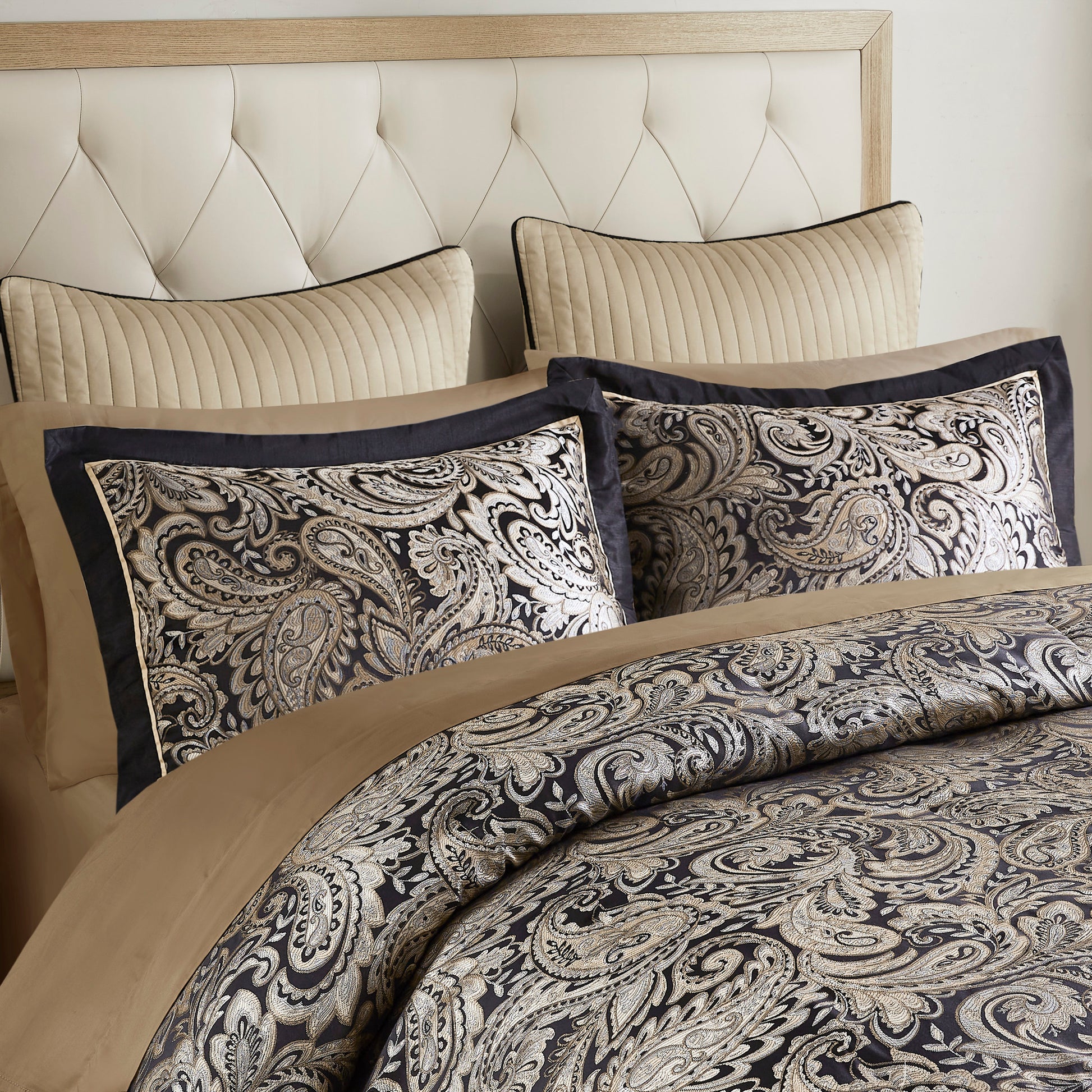 12 Piece Comforter Set With Cotton Bed Sheets Black Full Full Black Cotton
