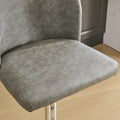 Swivel Barstools Adjusatble Seat Height With Chrome Base, Modern Pu Upholstered Bar Stools With The Whole Back Tufted, For Home Pub And Kitchen Island,Gray, Set Of 2 Gray American Design Bar Stools Set Of 2 Foam Pu Leather