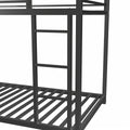 Metal Twin Over Full Bunk Bed Heavy Duty Sturdy Metal Noise Reduced Safety Guardrail No Box Spring Needed,Black Twin Black Metal Metal