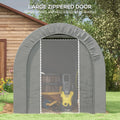 Outsunny 6' X 8' Garden Storage Tent, Heavy Duty Outdoor Shed, Waterproof Portable Shed Storage Shelter With Galvanized Metal Frame For Bike, Motorcycle, Garden Tools, Gray Dark Gray Metal