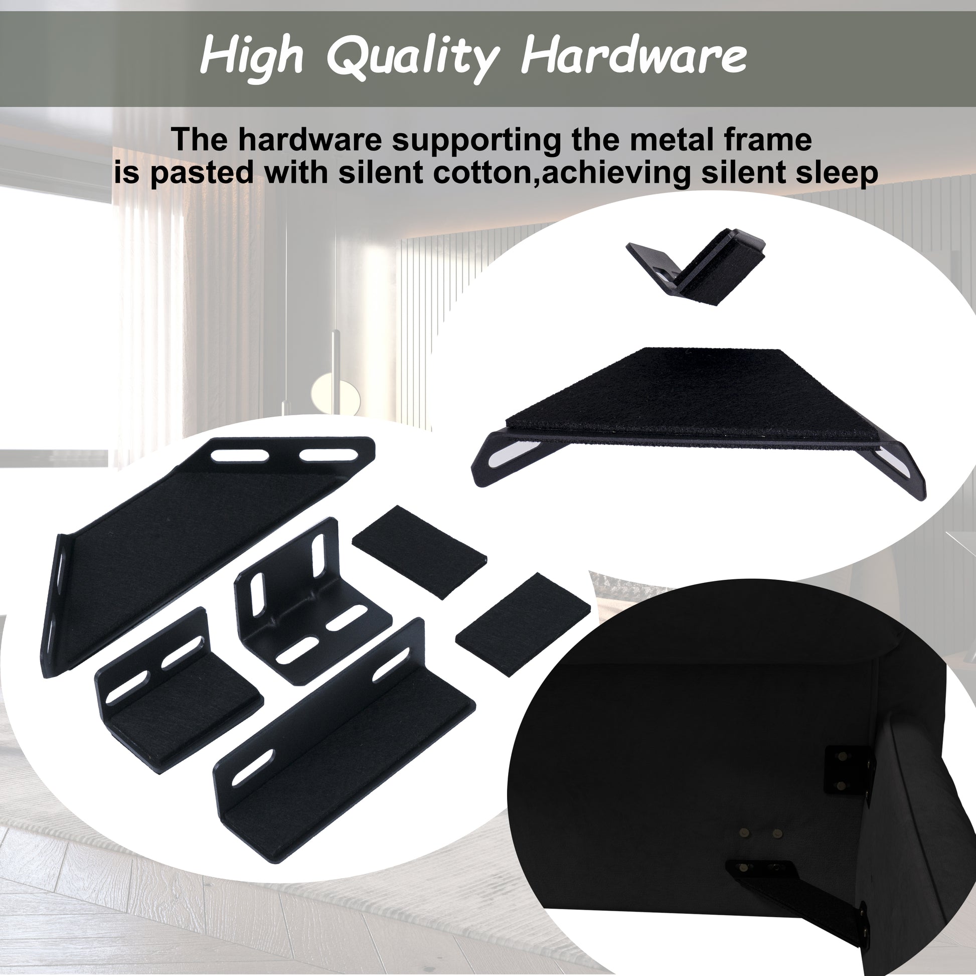 King Size Upholstered Platform Bed With Oversized Padded Backrest, Thickening Pinewooden Slats And Solid Wood Leg,Black Box Spring Not Required King Black Wood Pine Polyester Solid Wood