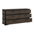 Two Tone Brown Black Finish 6 Drawers Dresser 1Pc Modern Industrial Design Bedroom Furniture Black,Brown Gray Wood