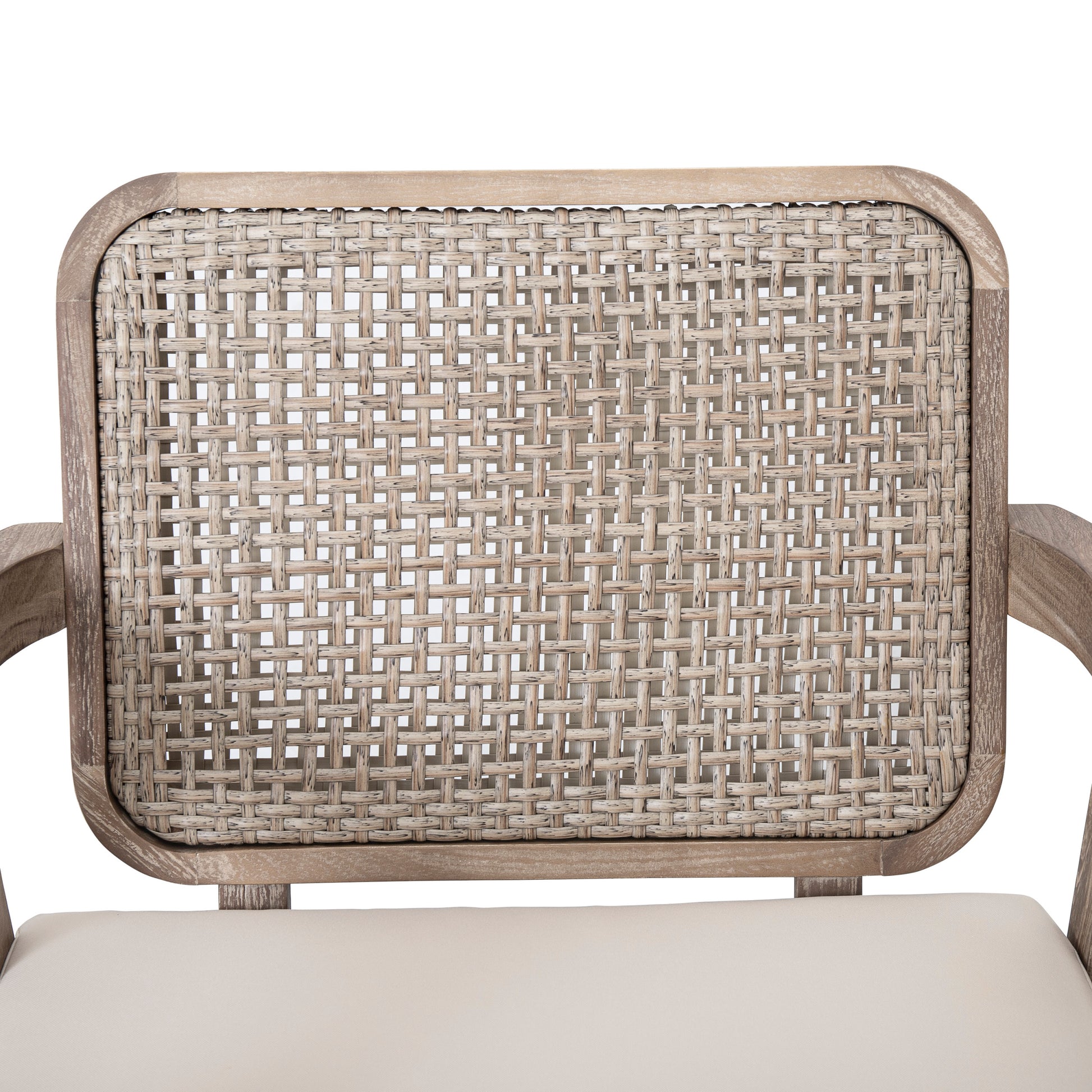 Outdoor Acacia Wood Patio Club Chair, Patio Furniture,Waterproof Thick Cushion Deep Seating For Porch, Garden, Backyard, Balcony, Weight Capacity 400Lbs, Light Brown Finish, Cream Cushion Deep Seating Light Brown Garden & Outdoor Foam Acacia Wood