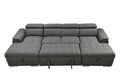 U Shaped Sleeper Sofa, 121 Inch Overisze 2 In 1 Pull Out Bed, Sectional Sleeper Sofa With Double Storage Chaise For Living Room Furniture, Charcoal Grey Light Brown Wood Primary Living Space Medium Duty Eucalyptus 6 Seat Charcoal Grey Polyester Soft