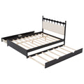 Queen Size Wooden Storage Platform Bed, With 2 Big Drawers, T Size Trundle ,Espresso Queen Espresso Plywood