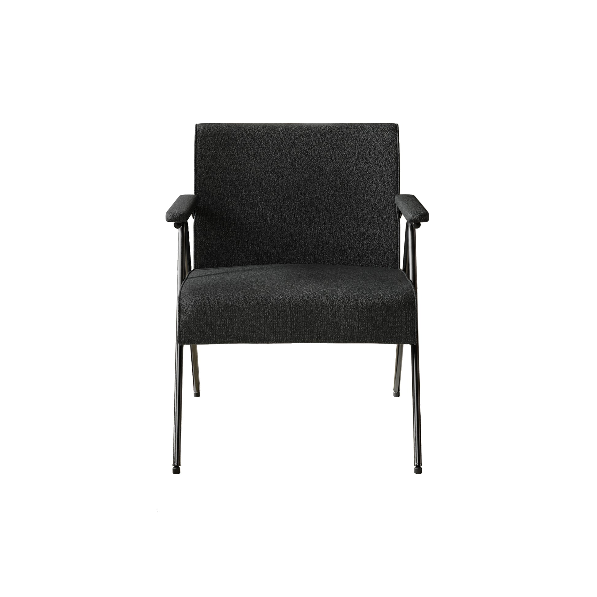Fx P91 Bk Sofa Chair Modern Black Accent Chair With Metal Frame Stylish Upholstered Single Sofa, Perfect For Living Room, Bedroom, And Office Decor Temu Suitable Black Linen