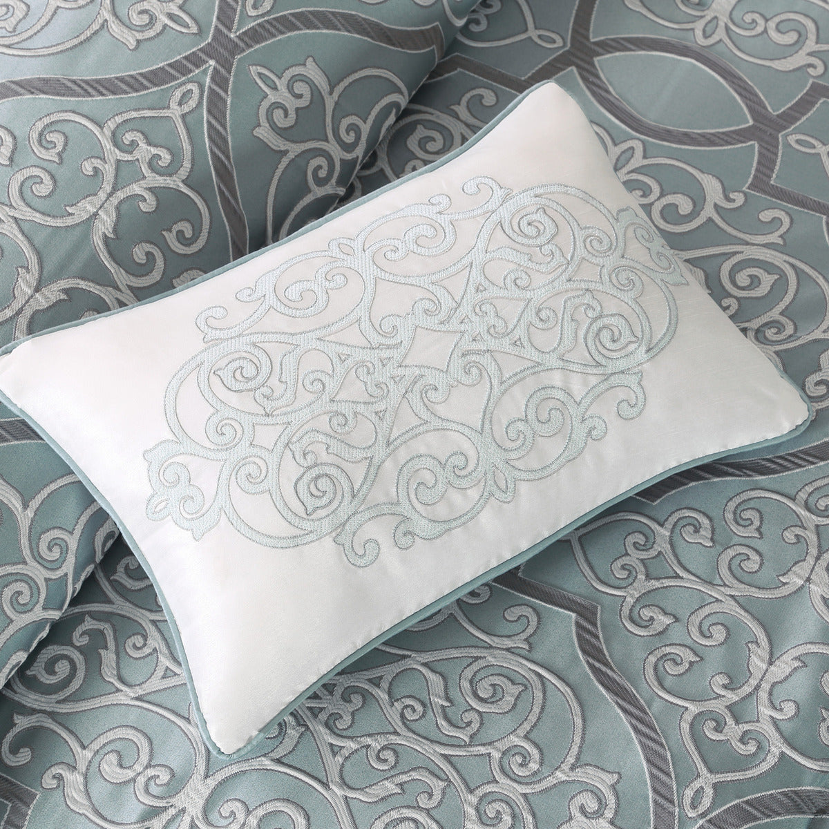12 Piece Comforter Set With Cotton Bed Sheets Blue Queen Queen Blue Cotton