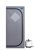 Full Size Portable Grey Steam Sauna Tent Personal Home Spa, With Steam Generator, Remote Control, Foldable Chair, Timer And Pvc Pipe Connector Easy To Install.Fast Heating, With Fcc Certification Grey Polyester