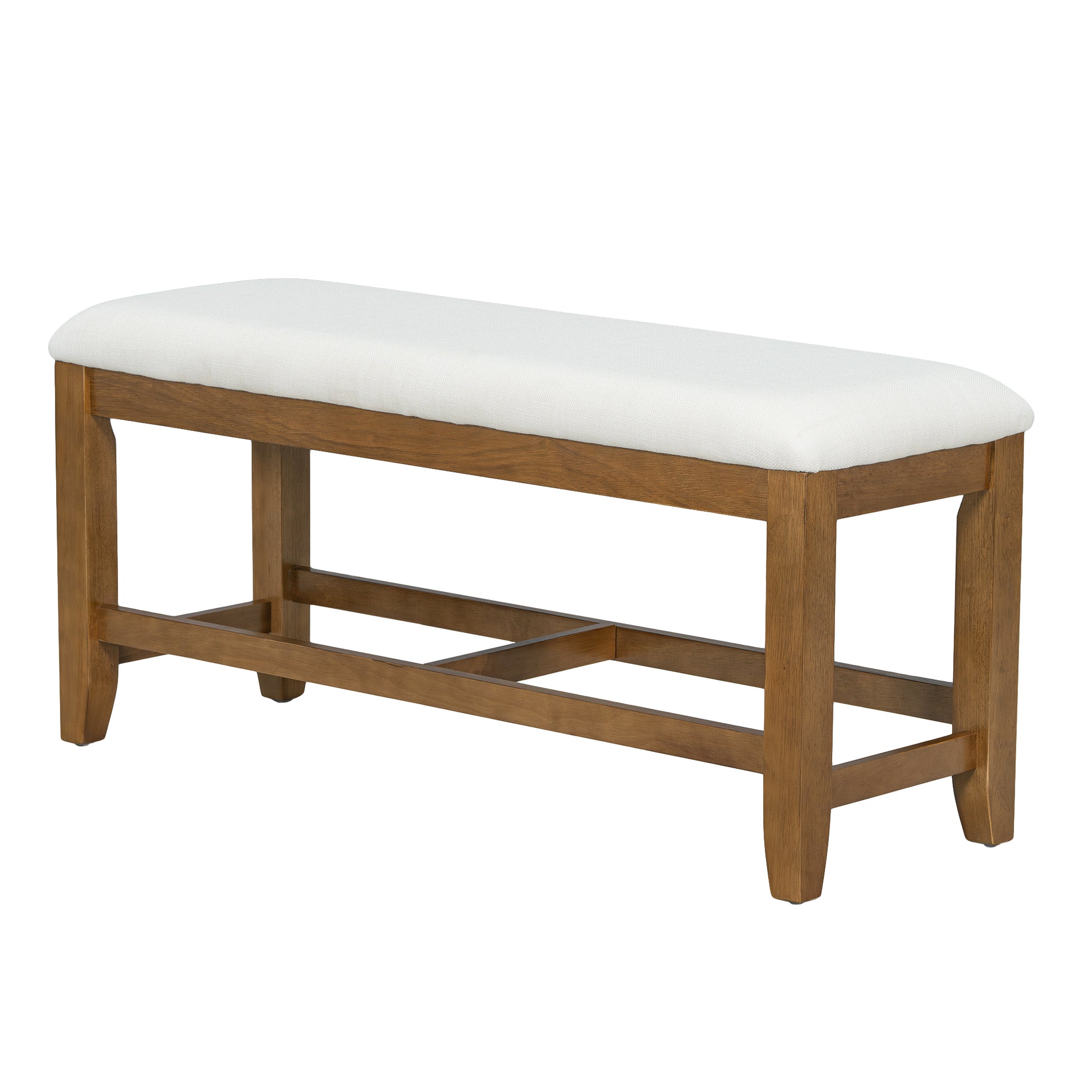 Farmhouse 76Inch 6 Piece Extendable Dining Table Set Trestle Kitchen Table Set With 18Inch Removable Leaf And Upholstered Dining Chair And Bench For Dining Room, Dark Brown Wood Dining Room