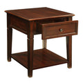 Walnut End Table With Bottom Shelf Walnut Primary Living Space Traditional Poplar Drawers Rectangular Wood