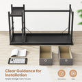Computer Desk With Drawers 40 Inch Office Writing Work Kids Study 2 Tier Wood Corner Table With Storage Drawers Shelf For Bedroom Home Office Black Wood Black Wood