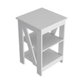 Side Table Rossville, Living Room, White White Particle Board Engineered Wood