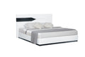 Vios Zebra White Queen Bed White Black Mdf