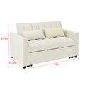 Modern Velvet Seat Sofa Couch Pull Out Bed,3 In One Convertible For Living Room Sofa Bed,Beige Beige Velvet Primary Living Space Cushion Back Medium Soft Medium Duty American Design Pillow Top Arms Foam Velvet 2 Seat