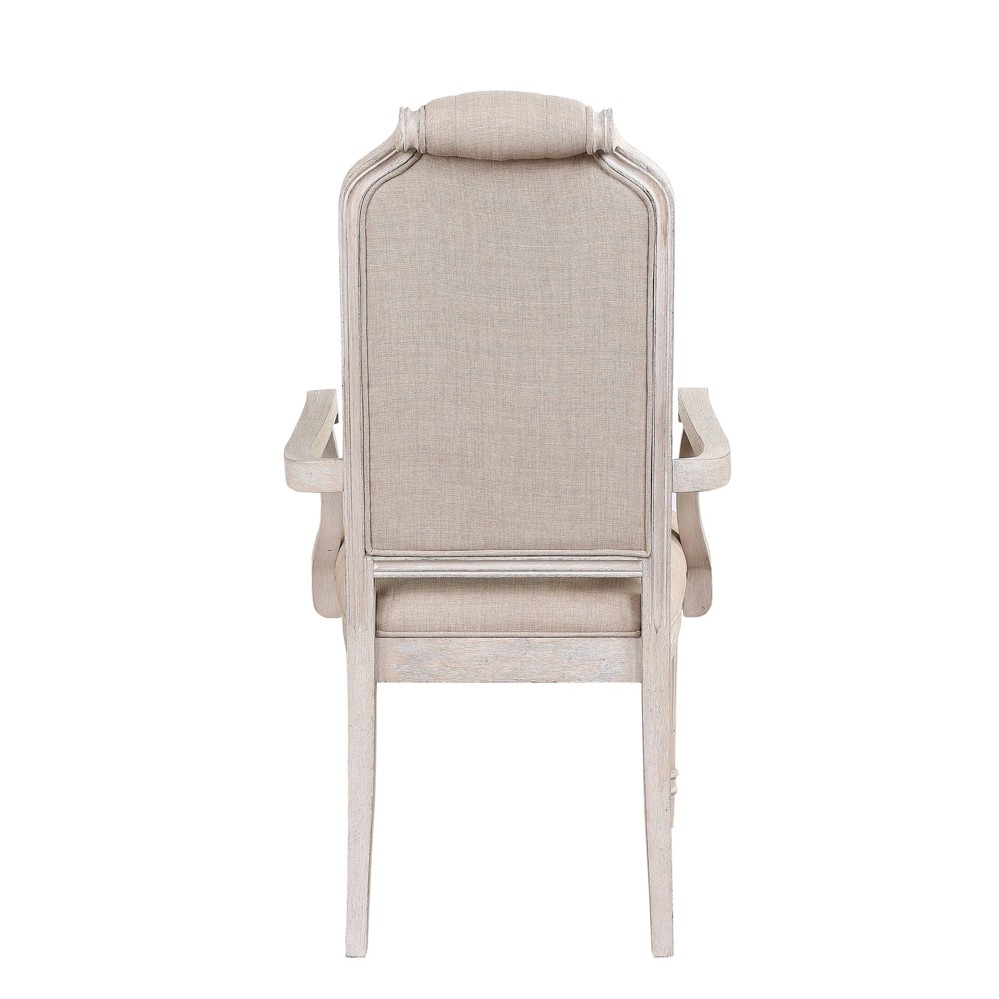 Beige And Antique Champagne Tufted Back Arm Chairs Set Of 2 Champagne White Primary Living Space Traditional Rubberwood Foam Wood Fabric