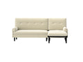 Ivory Corduroy Sectional Sofa: Convertible 3 Seater Sofa, L Shaped Sofa, And Bed Ivory Velvet Metal Primary Living Space Medium Soft Loose Back Pillow Top Arms Foam Fabric Metal 3 Seat