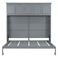 Full Size Murphy Bed Wall Bed With Top Cabinets,Gray Full Gray Plywood