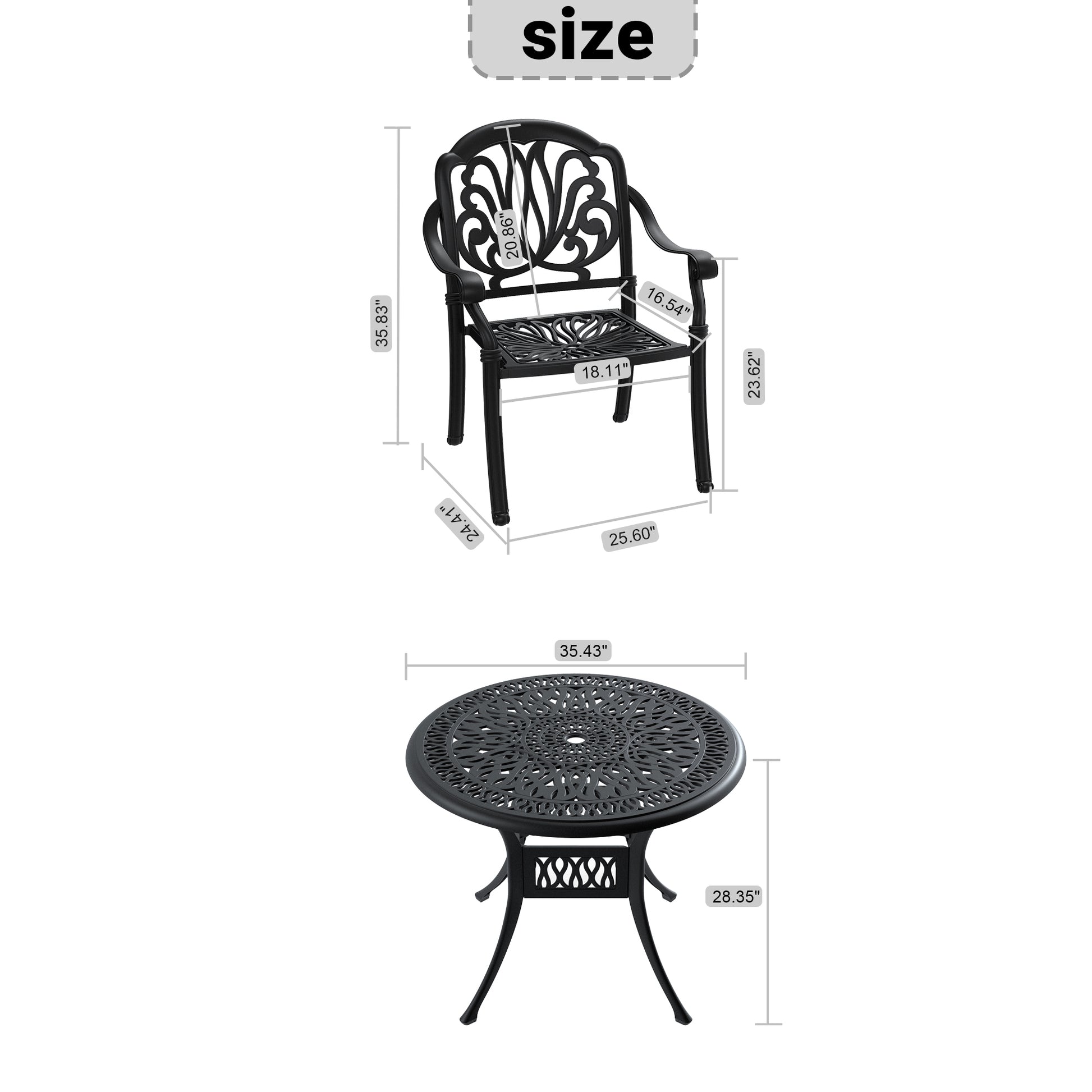 Cushions In Random Colors 5 Piece Set Of Cast Aluminum Patio Furniture With Cushions Yes Complete Patio Set Black Seats 4 Rust Resistant Frame Water Resistant Cushion Garden & Outdoor Complete Patio Sets Aluminium