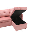 United We Win Furniture, Modular L Shaped Sofa, Modular Long Sofa With Reversible Chaise Lounge, Sofa Bed, Sleeper Sofa, Modular Sofa Combination With Storage Seats. Pink Velvet 3 Seat