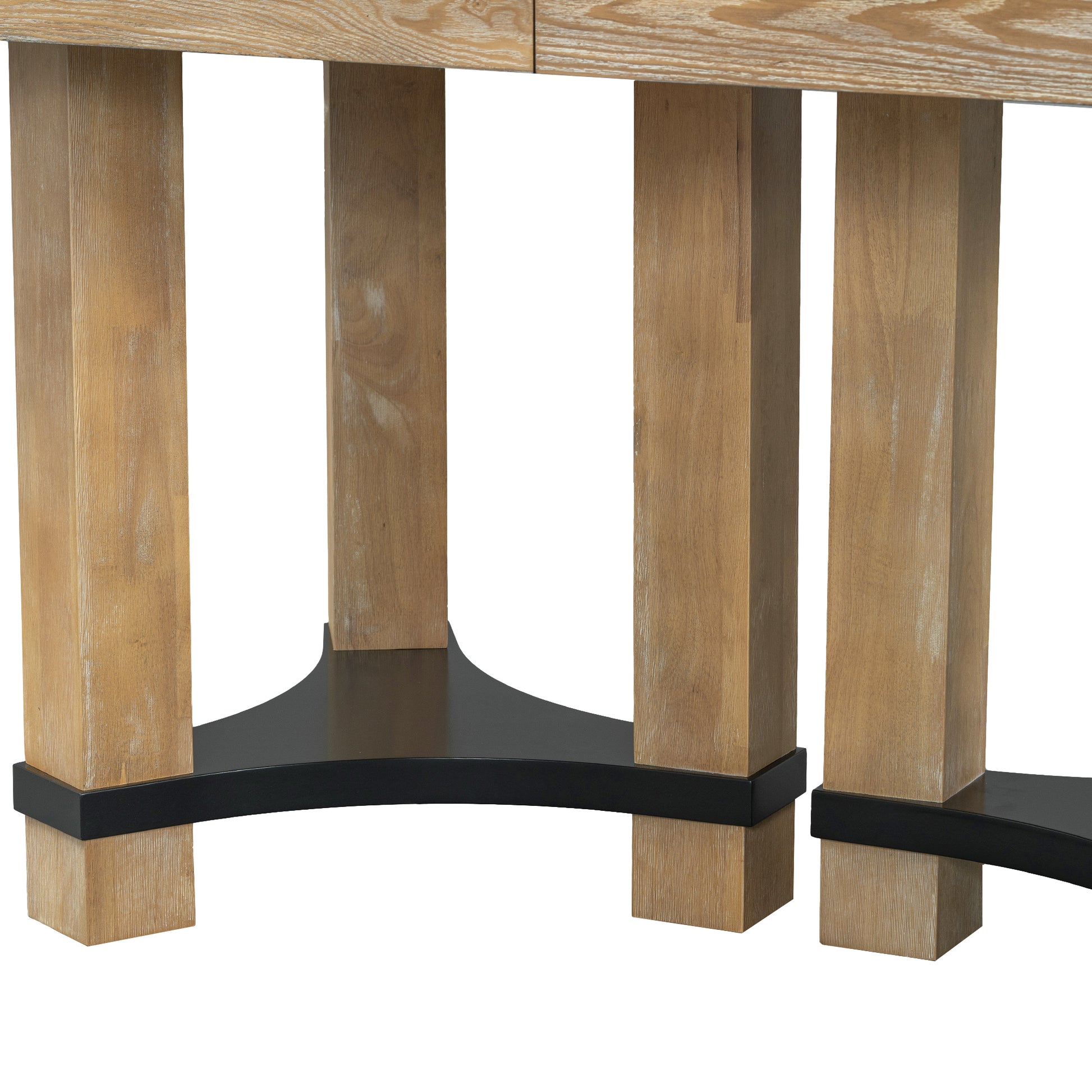 Rustic 7 Piece 76.4Inch Extendable Dining Table Set With 18Inch Removable Leaf, 2 Arm Chairs And 4 Armless Chairs, Natural Wood Dining Room Solid Wood Rubberwood Rectangular Dining Table With Chair Upholstered Chair Wood Natural Seats 6 Removable Leaf