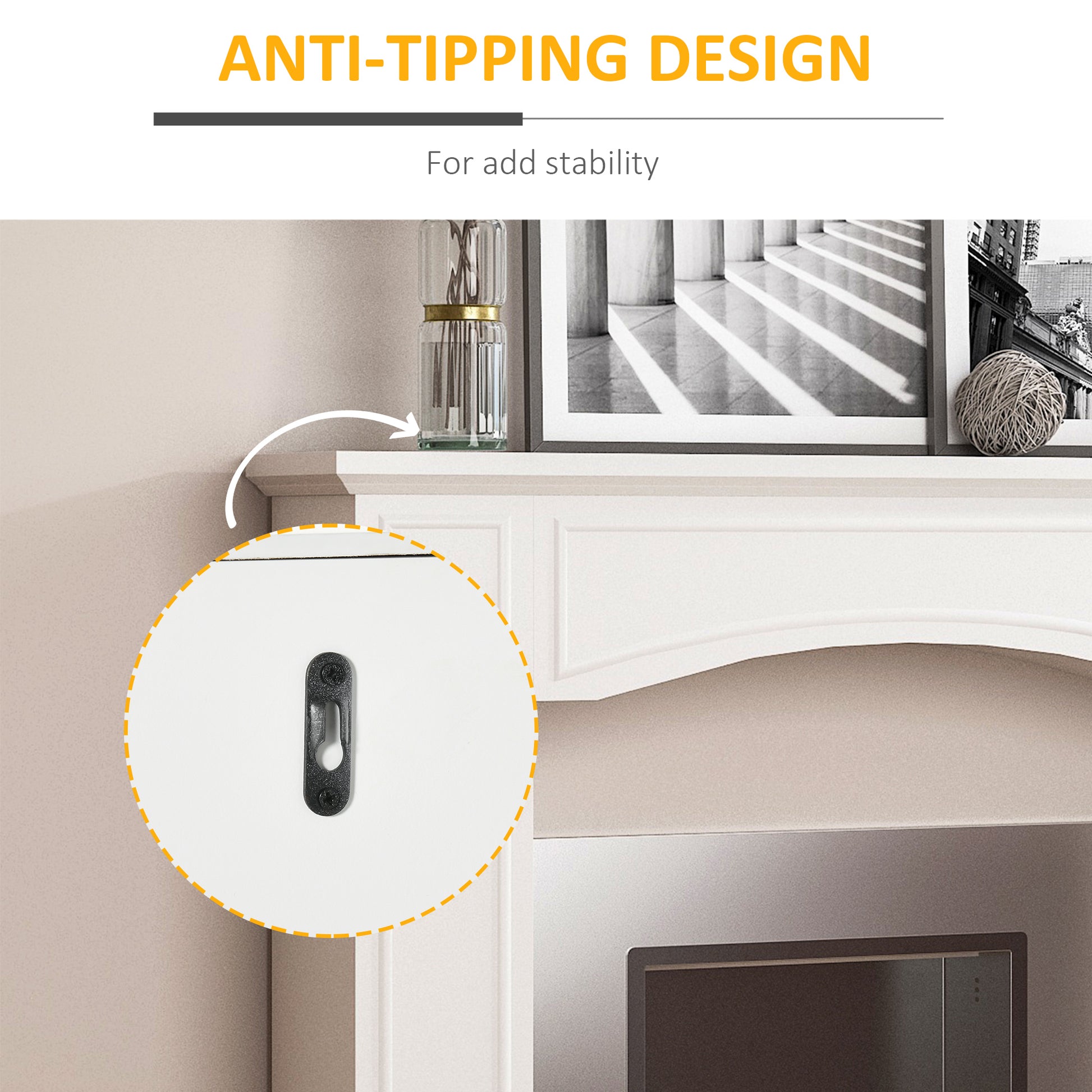 Homcom Modern Fireplace Mantel, Surround Mantels For Fireplace With Decorative Pattern Interior Width 29" White White Mdf