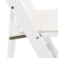 Upholstered Folding Chair,Space Saving, Easy To Carry, ,4Pcs,Beige Cushion White Shelf,Dining Room Beige White Wood