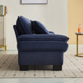 Corduroy Sofa Sleeper Couch Loveseat Sofa With Pillows Comfy Upholstered Deep Seat Sofa For Bedroom,Living Room,Apartment,Office,Dorm Blue Corduroy Blue Foam Upholstered 2 Seat