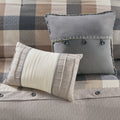 7 Piece Herringbone Comforter Set Neutral Cal King California King Neutral Polyester