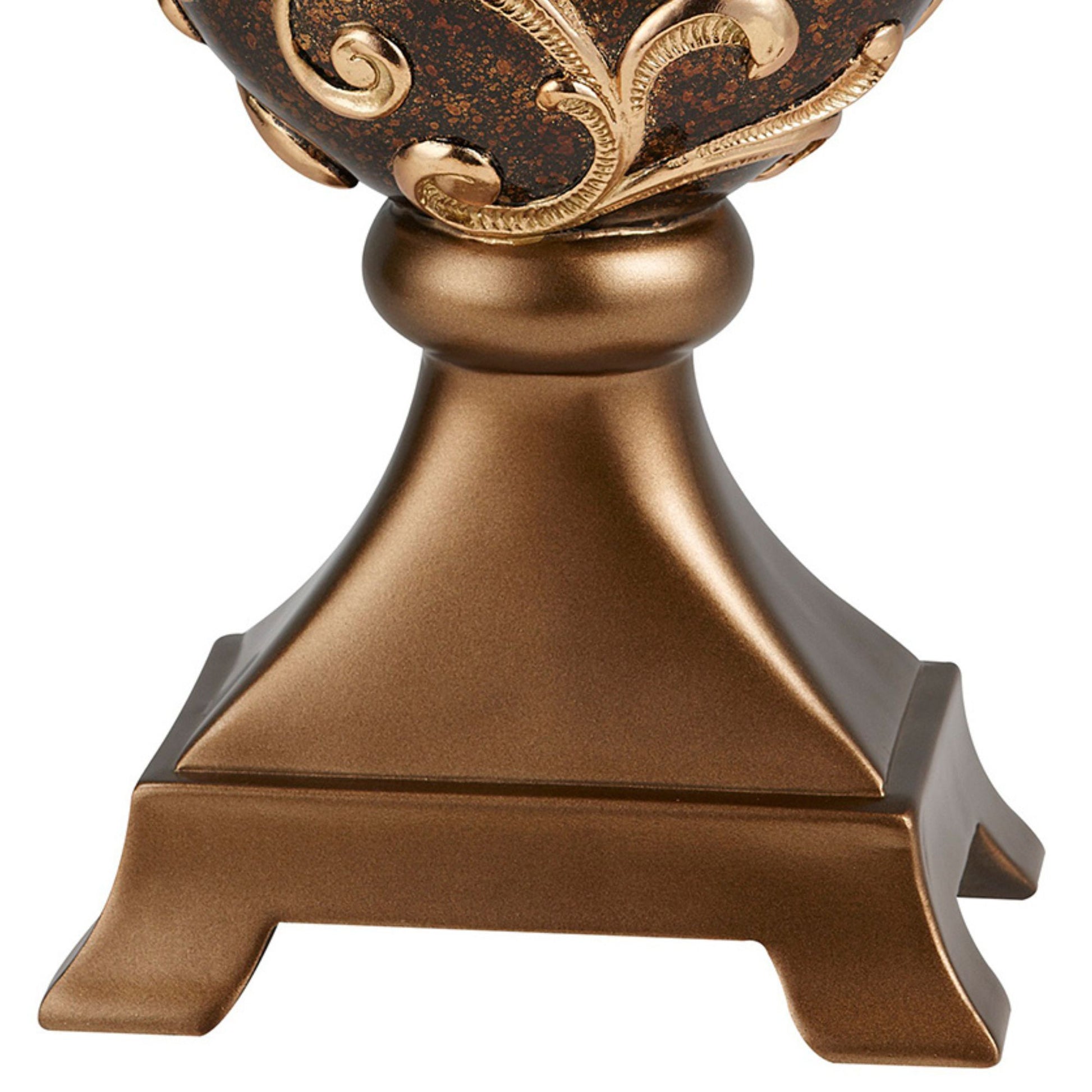 19.75" Tall Decorative Vase "Odysseus" Baroque Style W Gold Floral Filigree Multicolor Polyresin